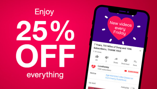 Lovehoney Special Offer – 25% off everything