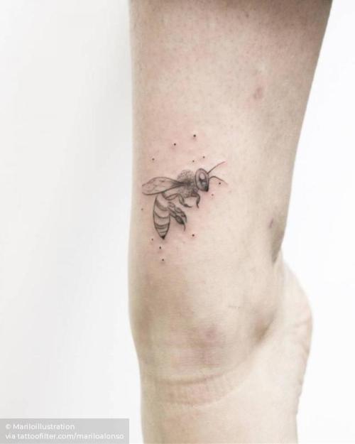 By Mariloillustration, done in Girona. http://ttoo.co/p/31544 insect;small;shin;animal;bee;ankle;facebook;blackwork;twitter;mariloalonso;illustrative