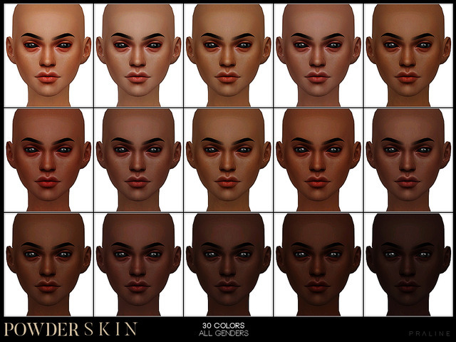 Black Sim CC — pralinesims: New skintone in different 30...