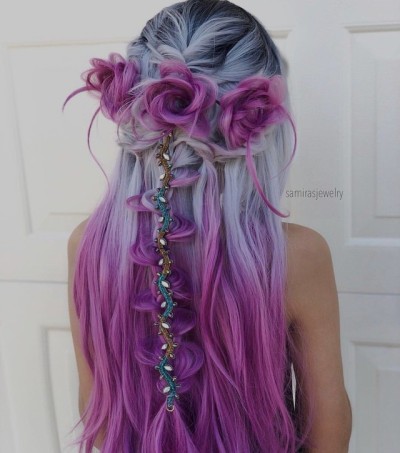 Black To Purple Ombre Hair Tumblr