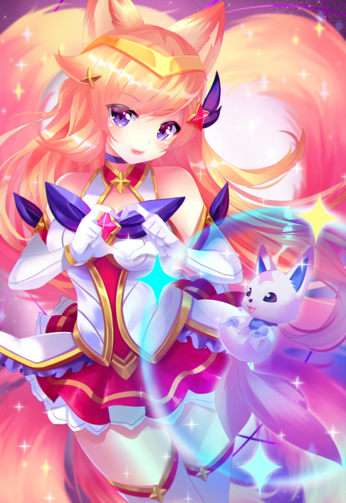 felielle:Star Guardian Ahri fanart that I did a few months ago