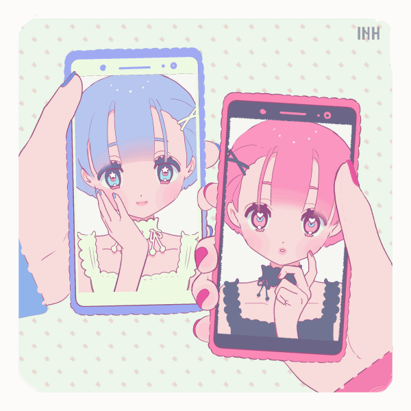 A few cute anime girls with a pink aesthetic  rWaifuDiffusion