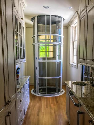 Butlers Pantry With Original 100 Year Old Floors New Painted and Glazed Cabinets With Marble Tops and Outfitted With a Pneumatic Vacuum Tube Elevator From Basement to Top Floor in Fort Worth, TX [1080x1920]