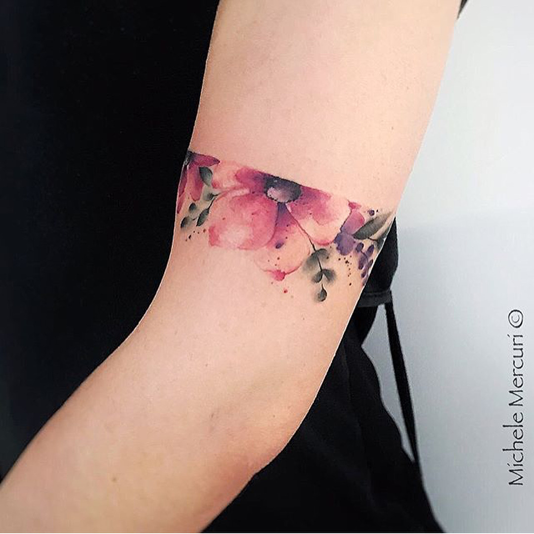 Feminine Flower Band Tattoo Wiki Tattoo