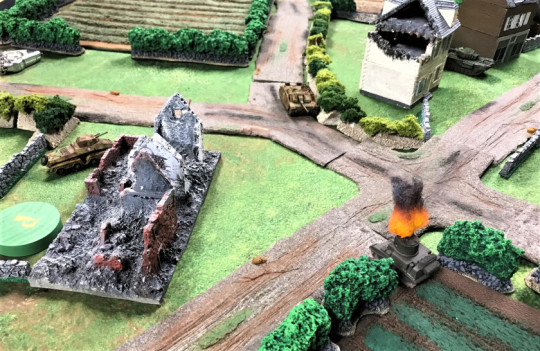 3 StuG IIIG takes out M5, while Churchill moves around Panther