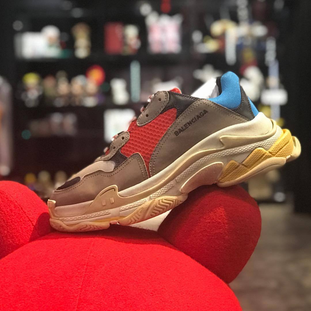 Balenciaga Black and red Triple S Sneakers Products in