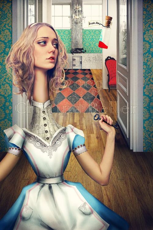 Drink Me by Asunder on DeviantArt. I love the close-ness to the Tenniel Illustration.