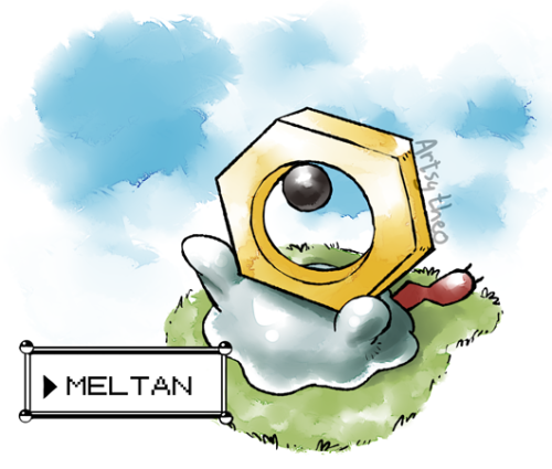 artsy-theo:Meltan! Hello, new friend!