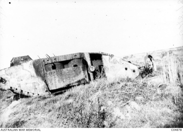 World War 1 — A British Mark 1 female tank which took part in...