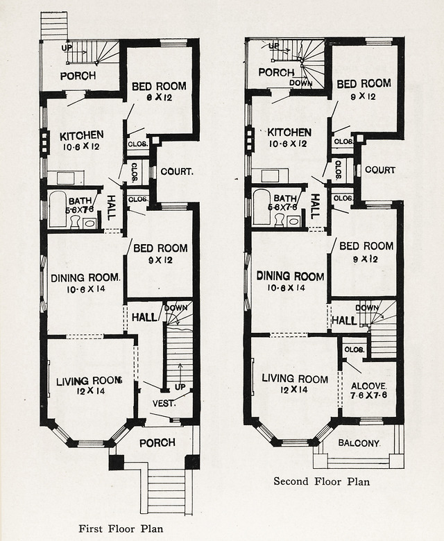 United States, 1909: Design No. 4030 A duplex... - Vintage Home Plans