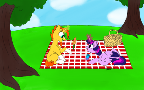 Our favorite nerd horses having a nice little picnic probably...