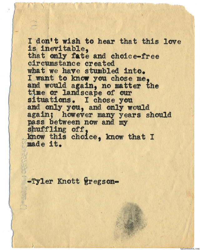 Tyler Knott Gregson — Typewriter Series #1440 by Tyler Knott Gregson...