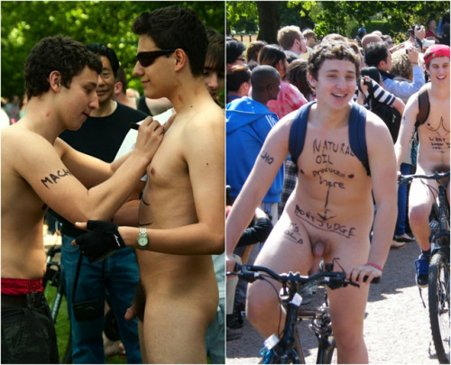 omgdeliciousmancandylove:Julius Dein at World Naked Bike Ride...