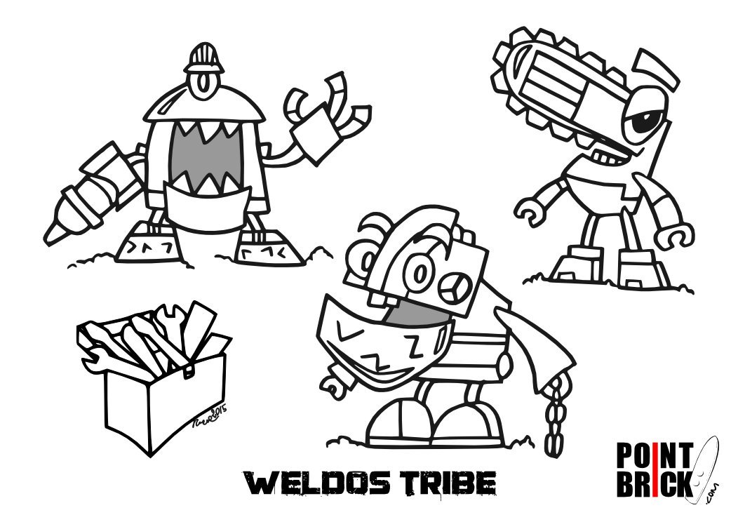 Point Brick — Coloring Pages - LEGO Mixels - Weldos Tribe...