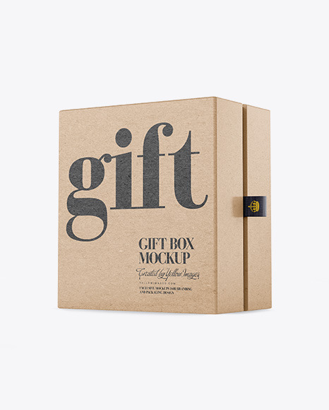 Download deSymbol — Kraft Gift Box Mockup - Half Side View...