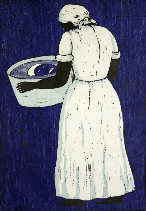 blackcontemporaryart:Alison Saar, Washtub Blues (2000)Ink on...