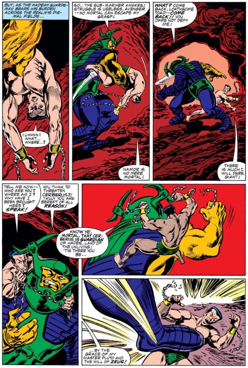 panels-of-interest:Sub-Mariner vs. Cerberus.[from The Avengers...