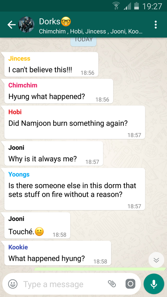 Bts scenarios. — This a quick and cute idea for a group chat text...