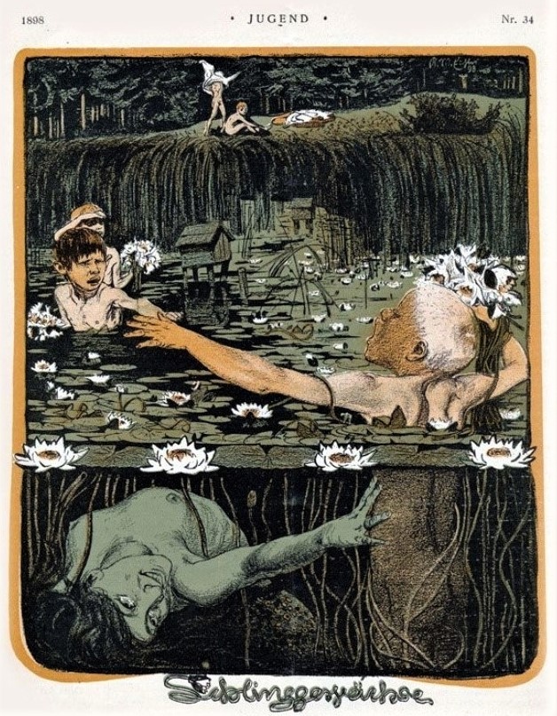 enchantedbook: “ “Les Lianes” Illustration for “Jugend Magazine" by Reinhold Max Eichler, 1898 ”