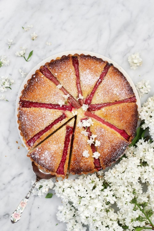 sweetoothgirl:Rhubarb Bakewell Tart