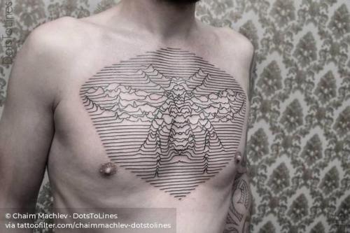 By Chaim Machlev · DotsToLines, done at DotsToLines, Berlin.... insect;chaimmachlev dotstolines;optical illusion;line art;big;animal;chest;bee;facebook;twitter;3d
