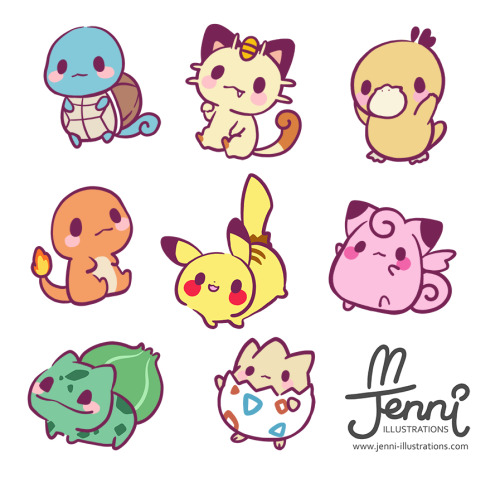 JENNI . illustrations — Chibi Pokemon Always the first 150 pokemon are