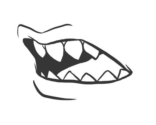 , how to draw sharp teeth and have them make sense:...