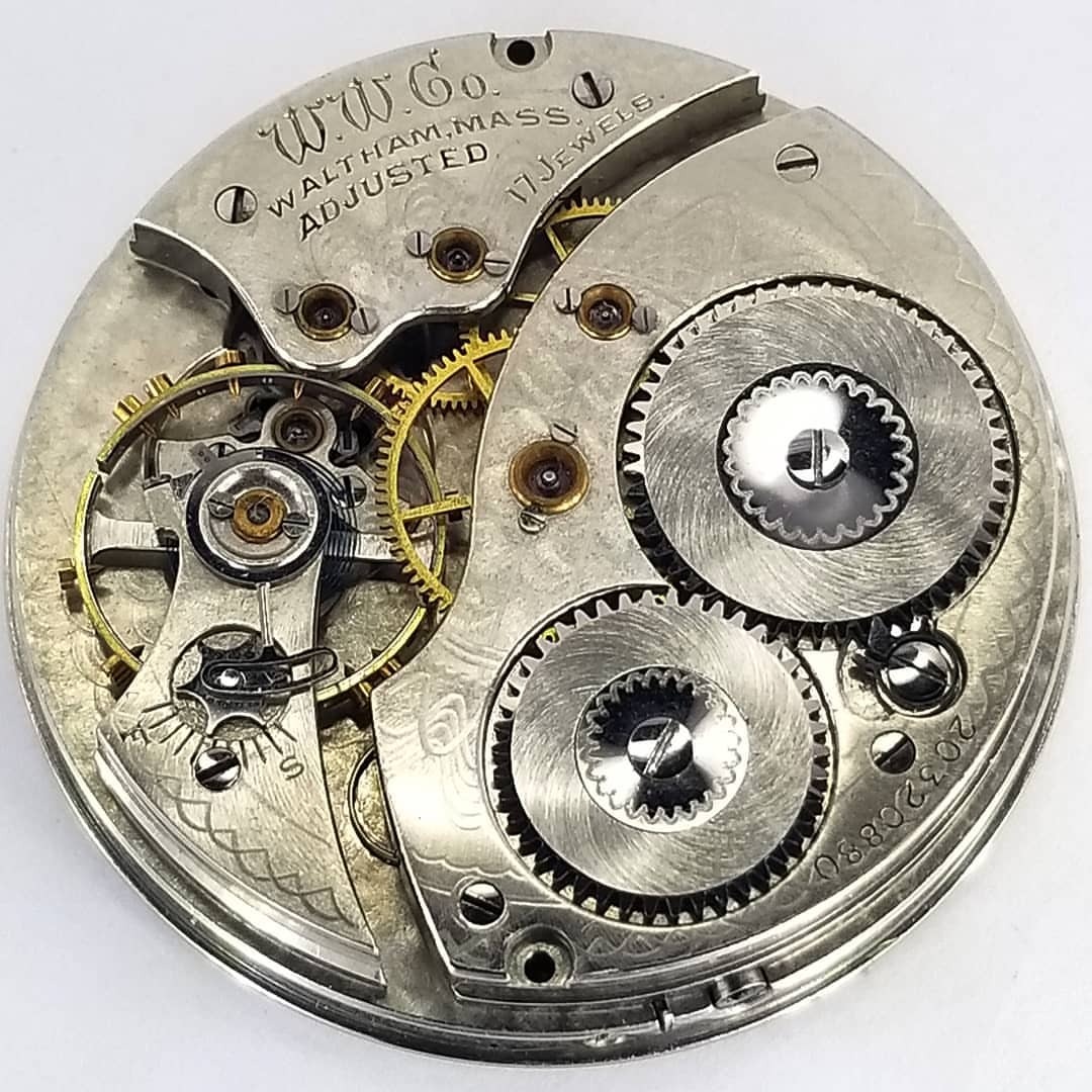 Antique Clock Parts, Waltham Grade 367 Pocket Watch Movement 17 Jewels