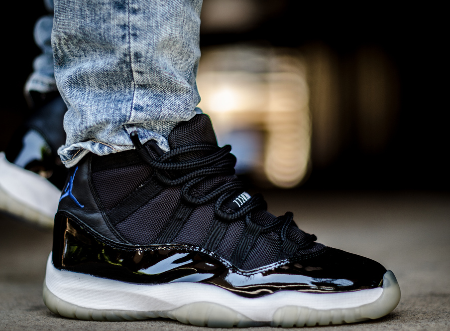 Black Leather Air Jordan XI for men