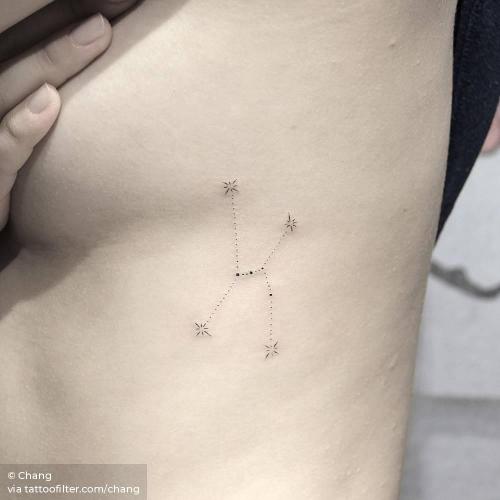 By Chang, done in Manhattan. http://ttoo.co/p/33869 astronomy;chang;constellation;facebook;minimalist;orion constellation;rib;small;twitter