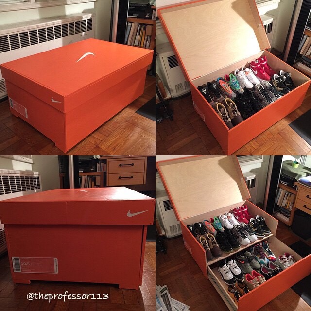 Outshine NYC — Custombuilt Nike box shoe drawer.