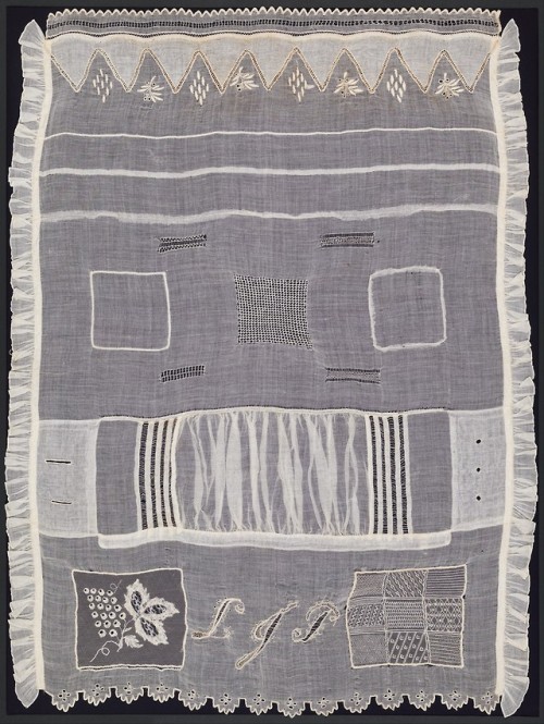 met-american-decor:Embroidered Sampler by Lucy Jane Phelps...