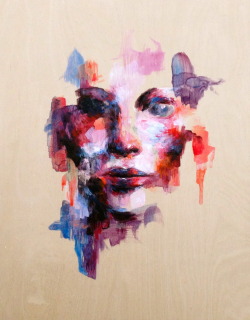 Untitled, fluid acrylics, 12” x 9” on wood panel