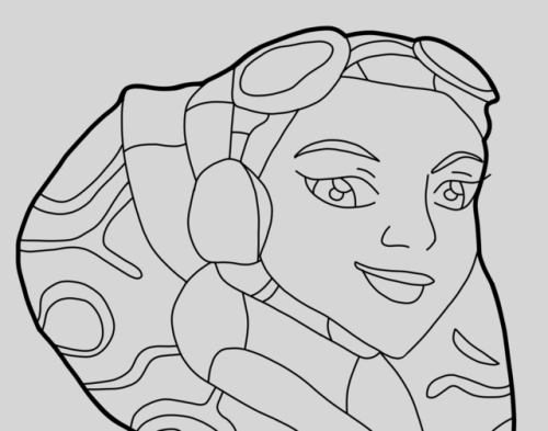 Digital drawing of Hera Syndulla from Star Wars Rebels