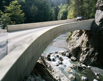 subtilitas:<br /><br />marte.marte - Schanerloch Bridge, 2005 (top 4)  Schaufelschlucht Bridge, 2012 (bottom 4), Dornbirn. Two bridges of a trilogy of infrastructure projects (the third yet to be built) by the firm that enhance a small mountain road that winds through the hamlet of Ebnit. Each bridge is designed with extreme clarity; a pure physical expression of the structural forces needed to traverse the spans over the gorges along the route, articulated with a monolithic concrete. Photos © Marc Lins. 