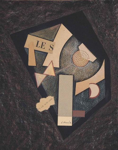 Lajos Kassák (Hungarian, 1887-1967) - Untitled (LE S), collage,...