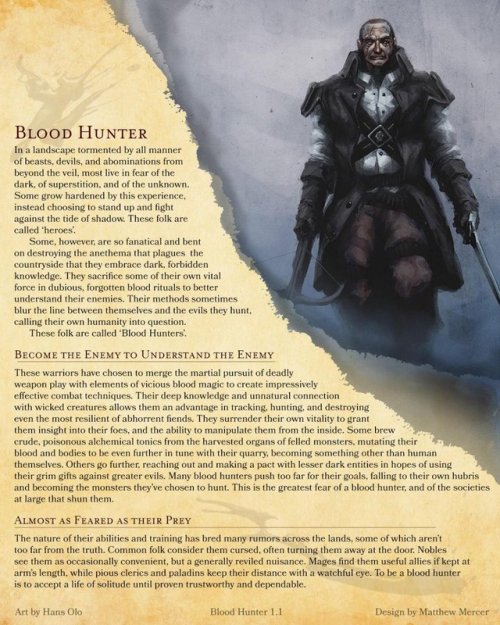 wh40khq:DnD class Blood Hunter by Matt Mercer