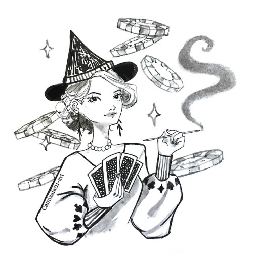 camisala01-art:Inktober day 7- Casino witch!