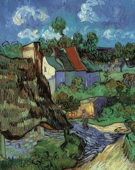 van gogh houses and figure