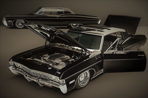 rebelsmachine:1968 Chevrolet Impala SS - Black on Black...