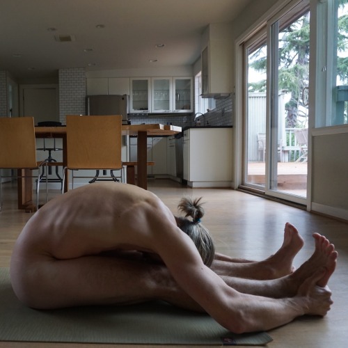 secret-nudist:templeofthedowndog:Paschimottanasana....