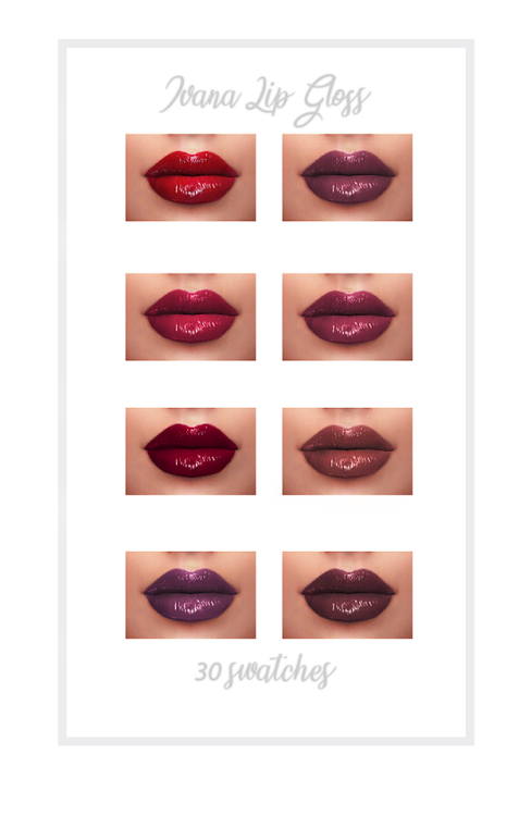 frostsims4:Ivana Lip Gloss30 swatchescustom thumbnailworks...