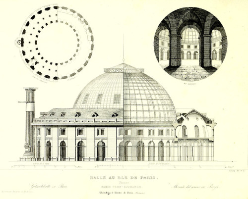 archimaps:Plan and elevation of the former Halle au Ble, Paris