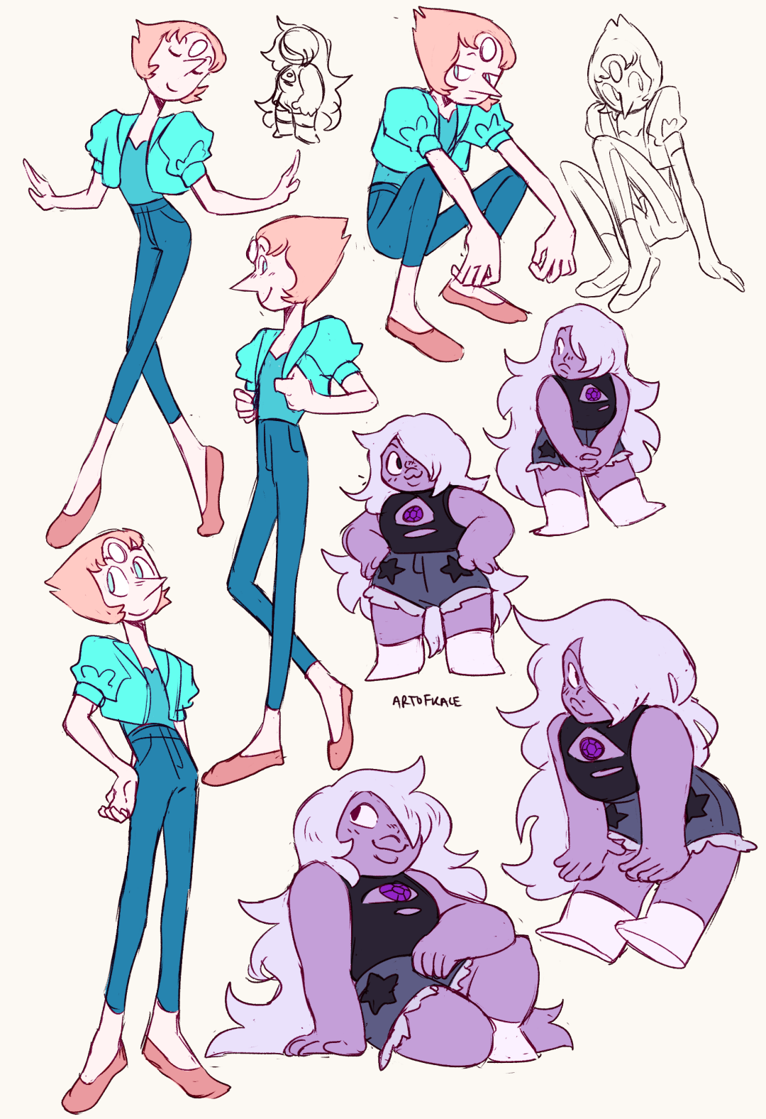 drawing in this style feels so natural ;w; (i drew Garnet too but she gets her own page)