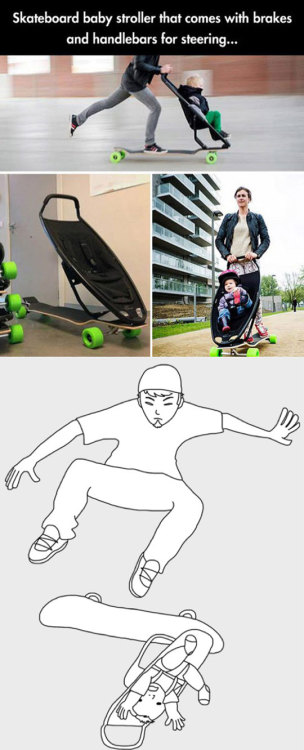 srsfunny:Tony Hawk’s Baby Stroller