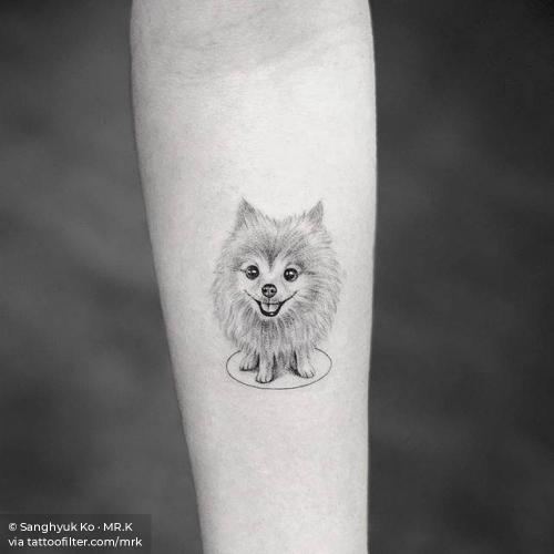 By Sanghyuk Ko · MR.K, done at Bang Bang Tattoo, Manhattan.... animal;dog;facebook;germany;inner forearm;mrk;patriotic;pet;pomeranian;single needle;small;twitter