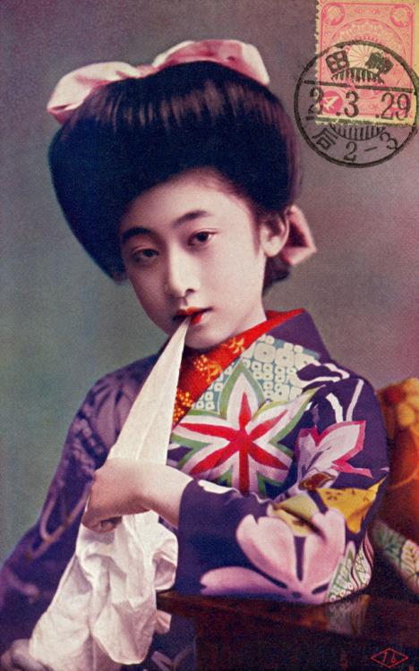 Haruko 1913 (by Blue Ruin1)
“ “Geigi entertainers, more commonly known as geisha, who provide hospitality and add zest to parties with their performance, are women knowledgeable in Japanese tradition and culture ranging from classic zashiki-asobi...