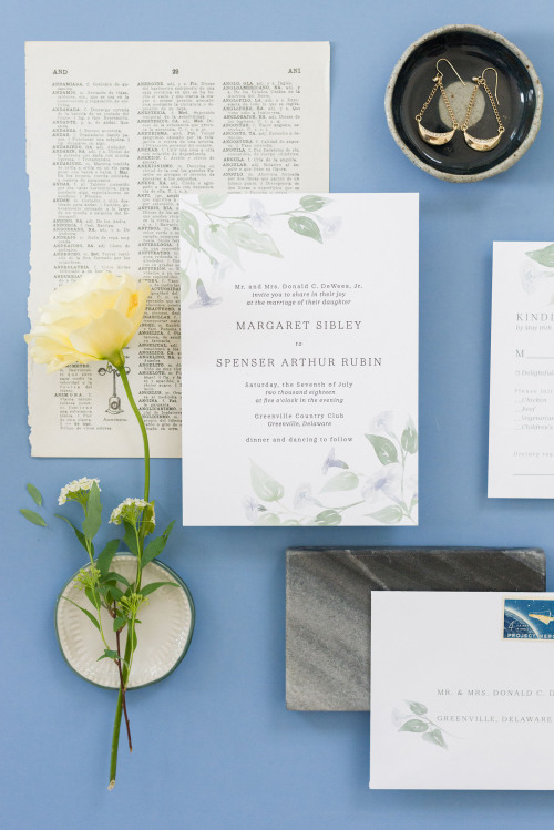 Margaret + Spenser’s soft lunar invitation suite | One and Only Paper Custom Wedding Invitations