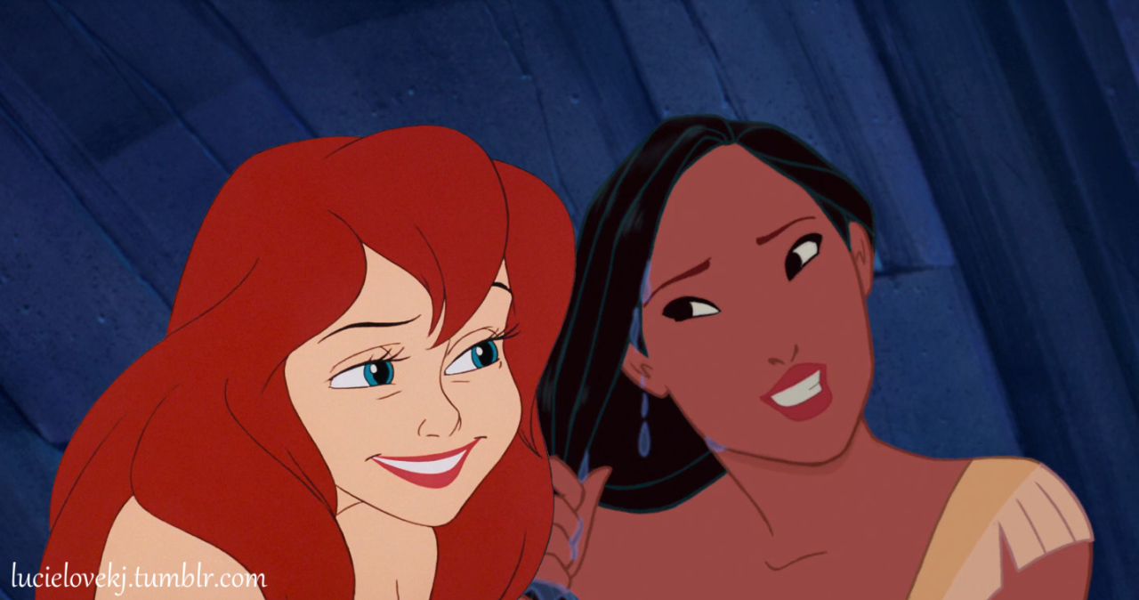 Disney Femslash Where Princesses Love Princesses — Lucielovekj Ariel And Pocahontas As