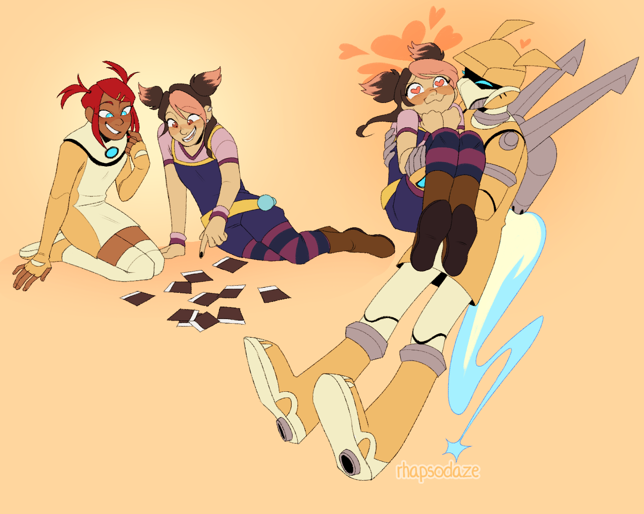 rhapsodaze:"a late entry for the crossover day of tf femslash week.. i...